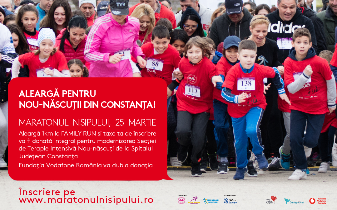 Alearga si in 2018 la Maratonul Nisipurilor pentru nou-nascutii din Constanta!
